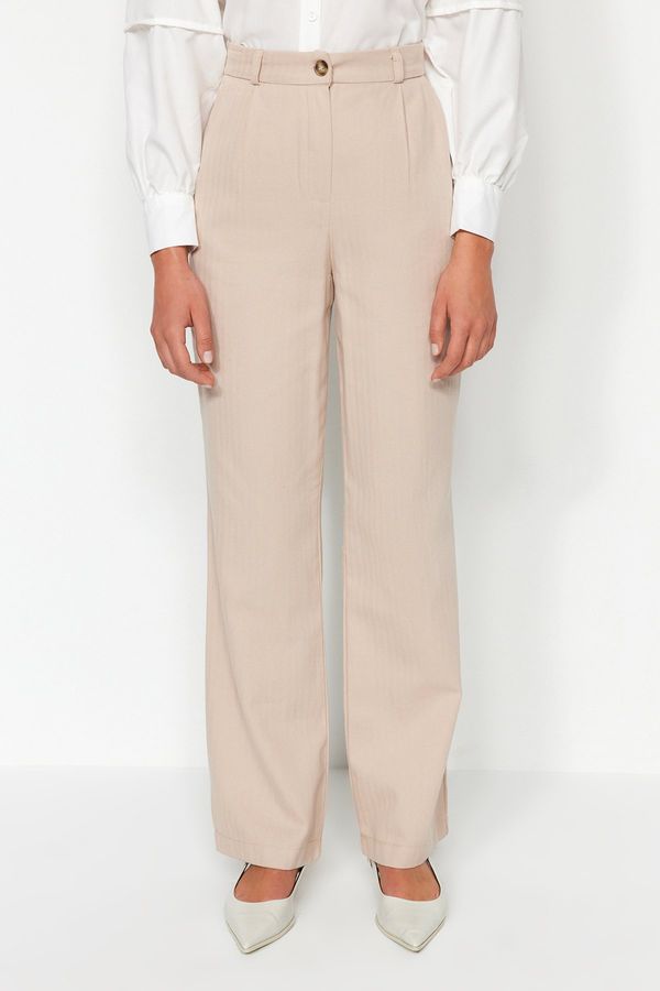 Trendyol Trendyol камък широк крак тъкани панталони