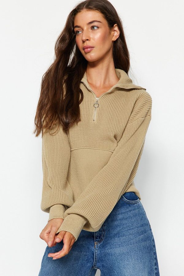 Trendyol Trendyol камък стоящи яка трикотаж пуловер