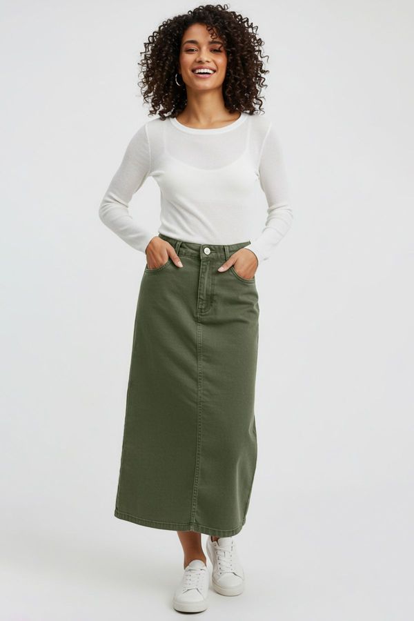 Trendyol Trendyol Khaki Pocket Detail Woven Skirt