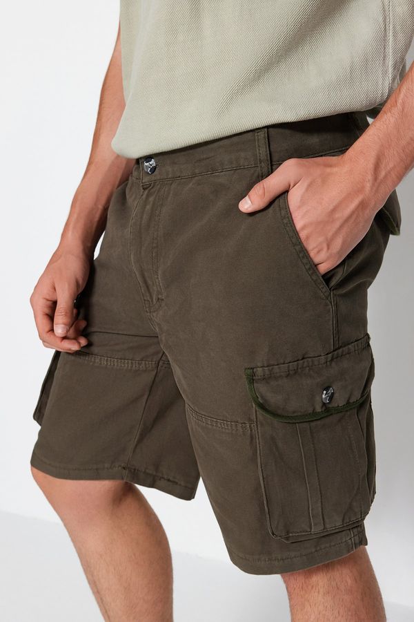 Trendyol Trendyol Khaki Regular Fit Cargo Pocket Shorts