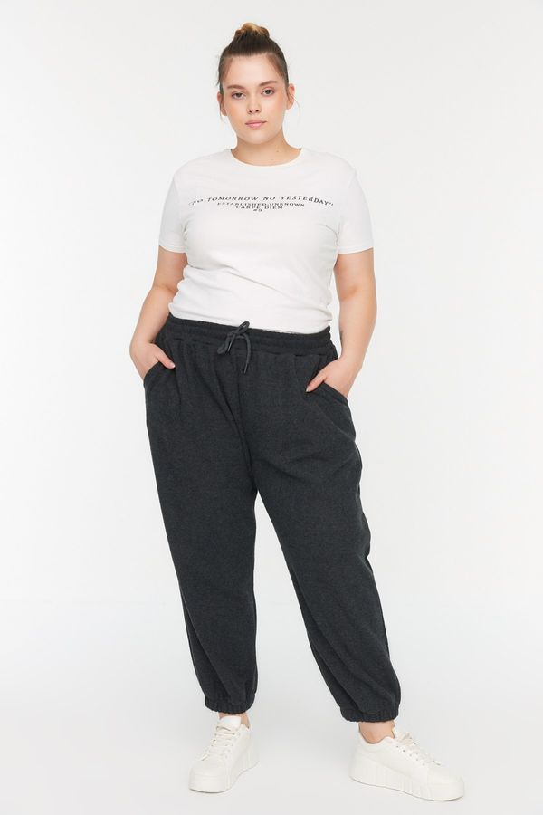 Trendyol Trendyol крива антрацит тънък джогър трикотажни Sweatpants