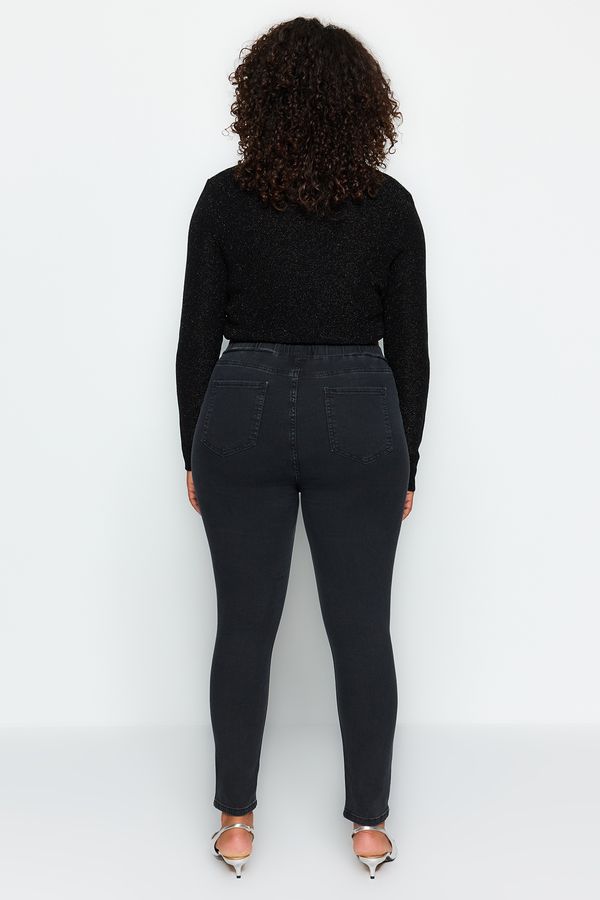 Trendyol Trendyol крива антрацит висока талия гъвкави кльощава дънки