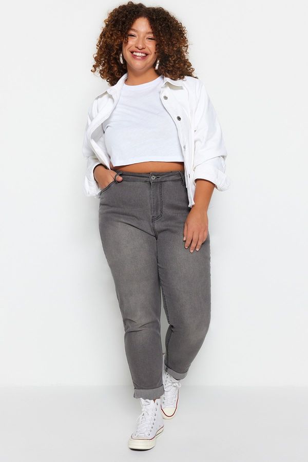 Trendyol Trendyol крива бяло дънково яке с шевове детайл и бутони