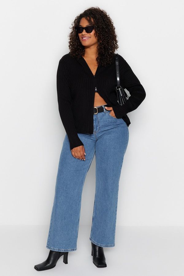 Trendyol Trendyol крива черен цип трикотаж жилетка