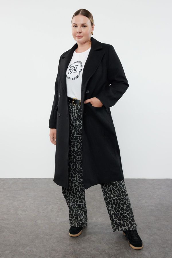 Trendyol Trendyol крива черен джоб клапа каше палто