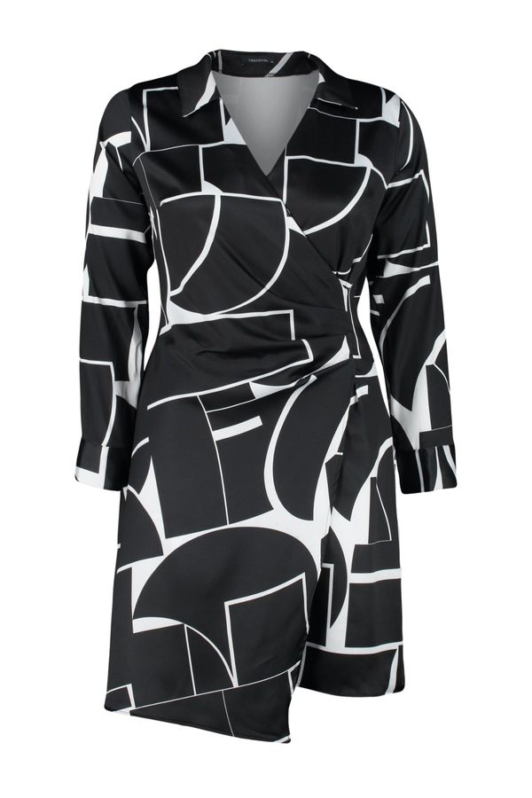 Trendyol Trendyol крива многоцветен шарени тъкани рокля