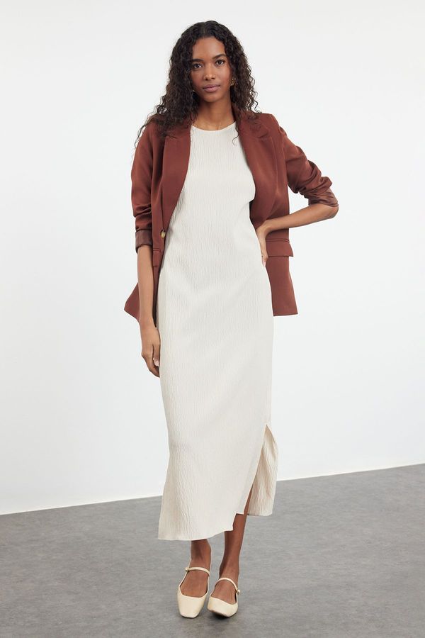 Trendyol Trendyol Light Beige Wrapped Woven Underwear Dress