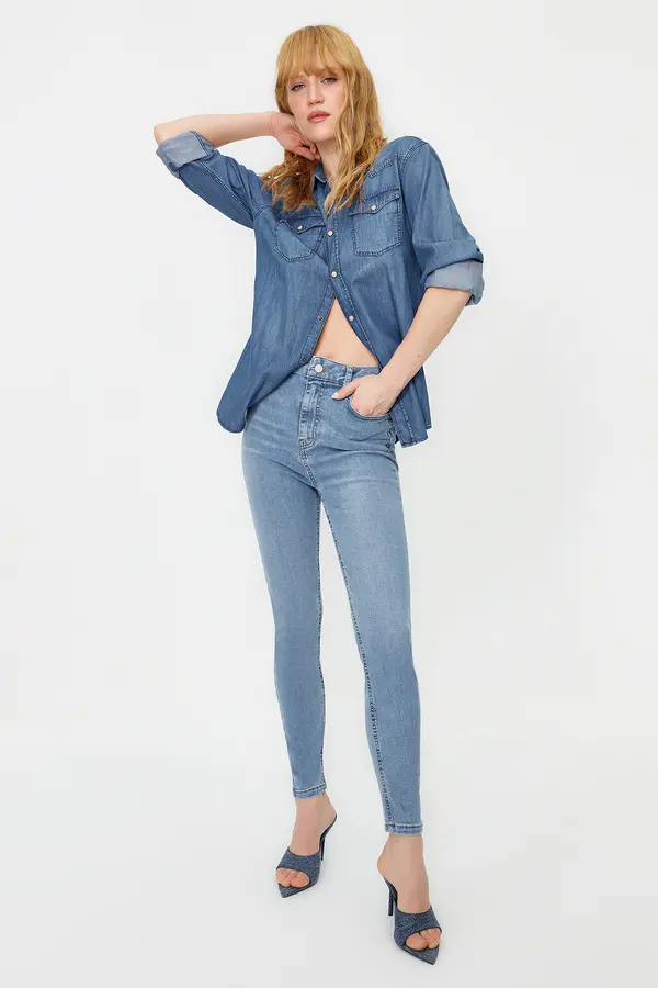 Trendyol Trendyol Light Blue High Waist Skinny Jeans