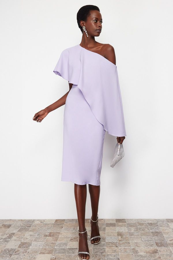 Trendyol Trendyol Lilac Single Sleeve Elegant Evening Dress