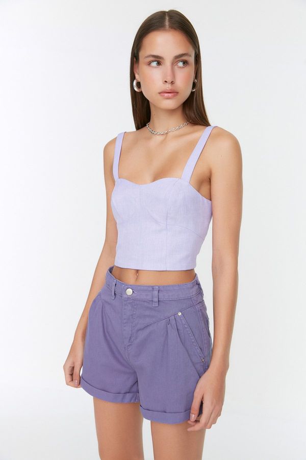 Trendyol Trendyol Lilac Stitch Detail Denim Shorts & Bermuda