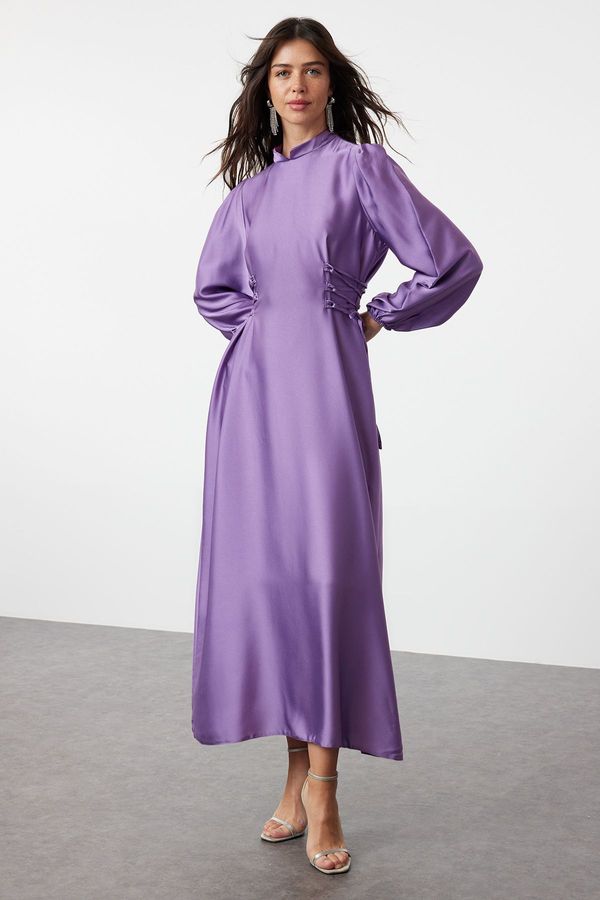 Trendyol Trendyol Lilac Waist Briti Satin Evening Dress