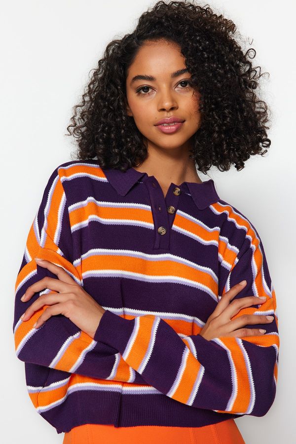 Trendyol Trendyol лилаво цвят блок трикотаж пуловер