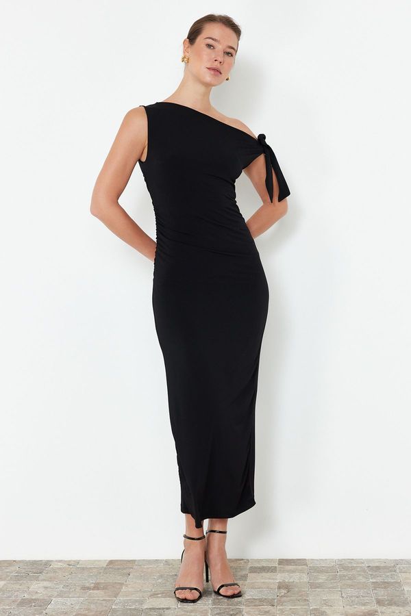 Trendyol Trendyol Limited Edition Black Fitted Knitted Maxi Stretch Pencil Dress