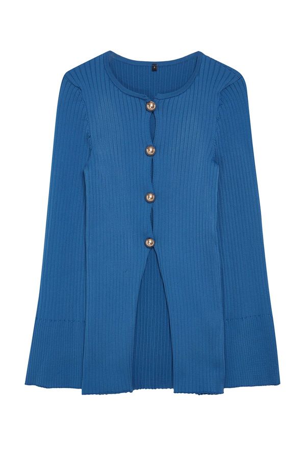 Trendyol Trendyol Limited Edition Navy Blue Button Detailed Knitwear Cardigan