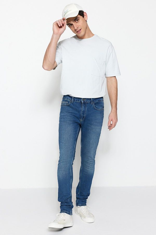 Trendyol Trendyol Limited Edition Navy Blue Stretch Fabric Skinny Fit Jeans Denim Trousers