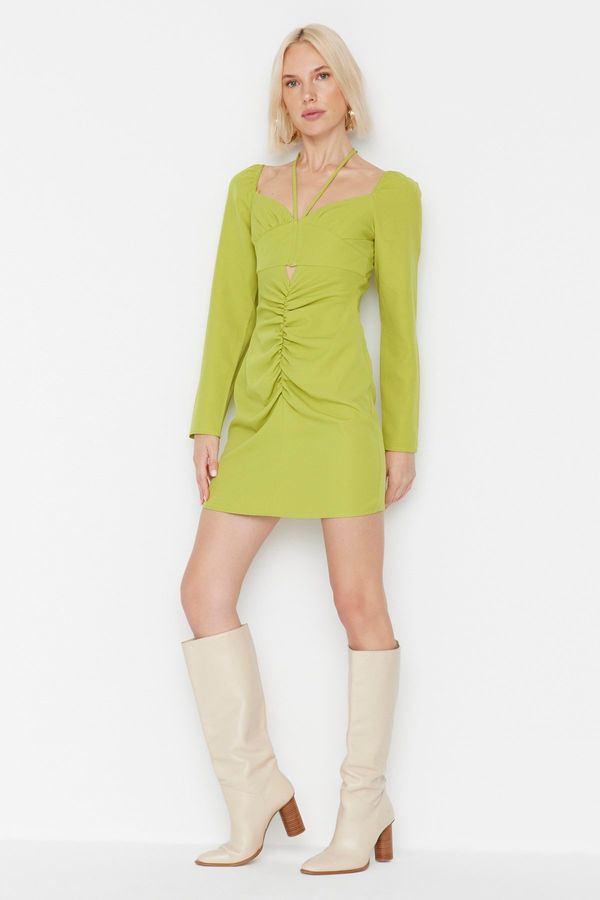 Trendyol Trendyol лимитирана серия зелена плисирана рокля