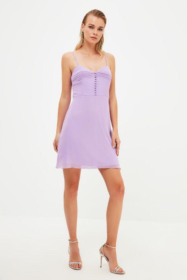 Trendyol Trendyol люляк бутон подробни вечерна рокля