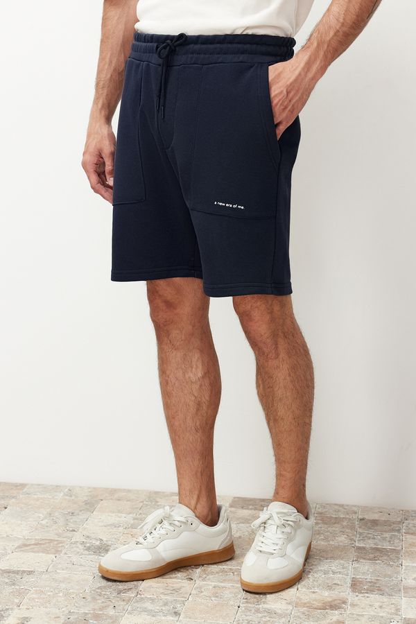 Trendyol Trendyol Men's Comfortable Knitted Regular Normal Cut Text Printed Shorts & Bermudas