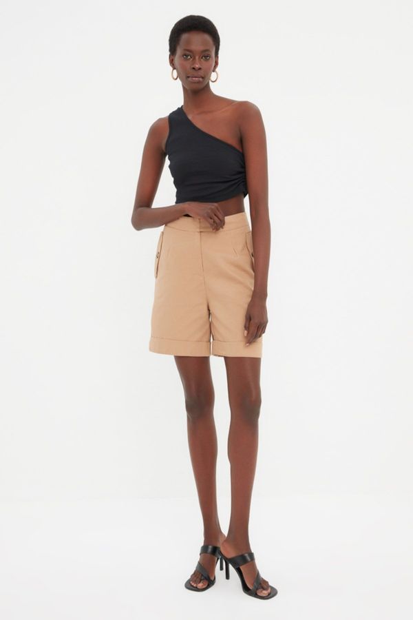 Trendyol Trendyol Mink Button Detailed Shorts