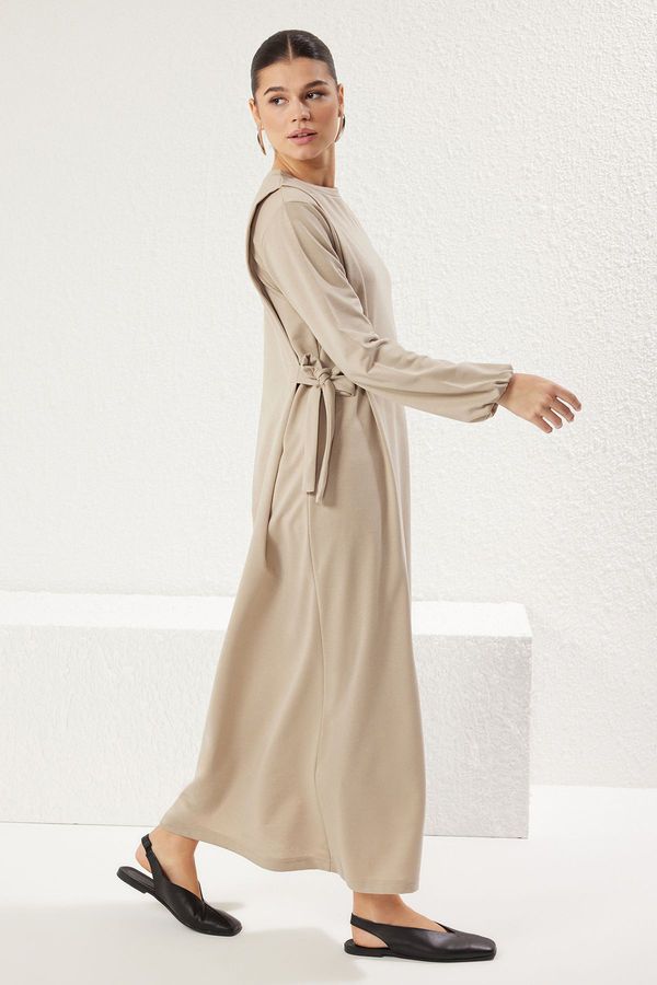 Trendyol Trendyol Mink Knitting with Tie Detail Dress