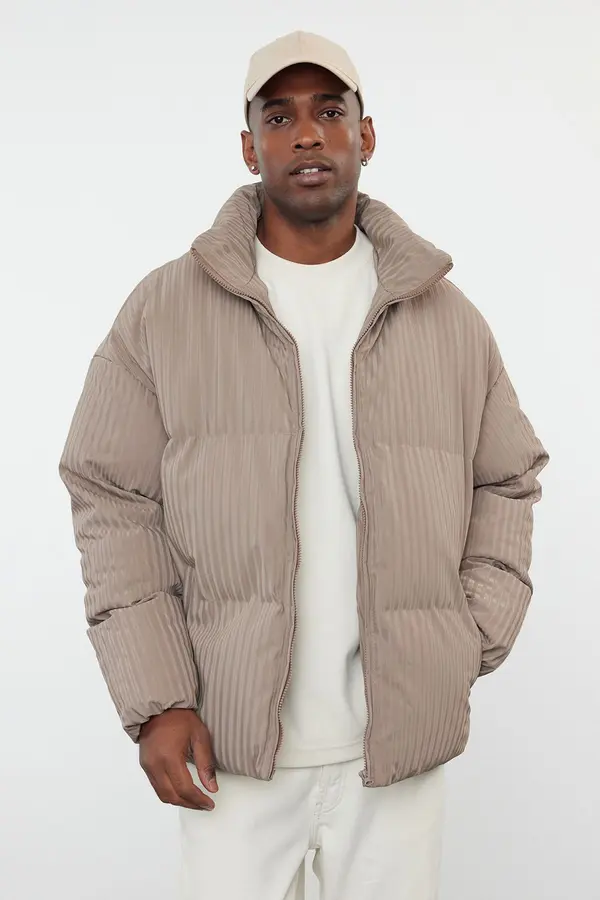 Trendyol Trendyol Mink Oversize Fit Stand Collar Winter Puffer Coat