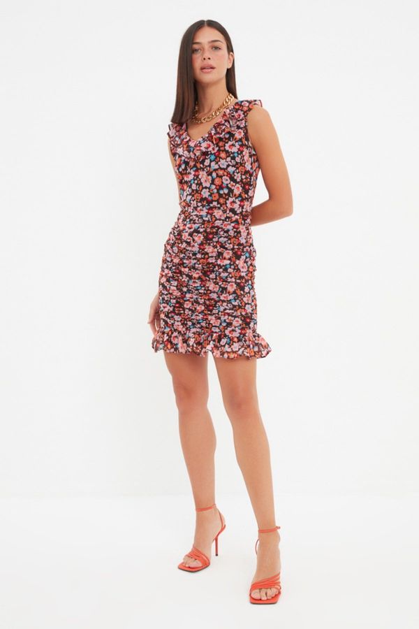 Trendyol Trendyol многоцветен драпирани тъкани рокля