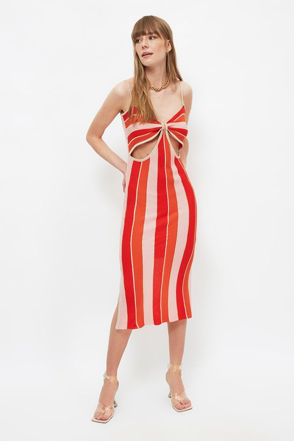 Trendyol Trendyol многоцветен силует подробни трикотаж рокля