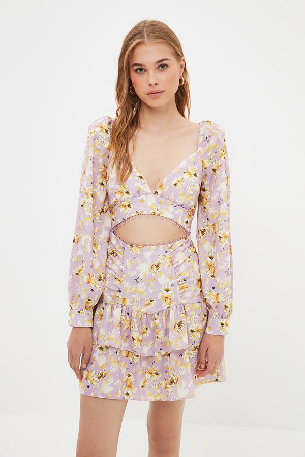 Trendyol Trendyol многоцветна изрязана детайлна рокля