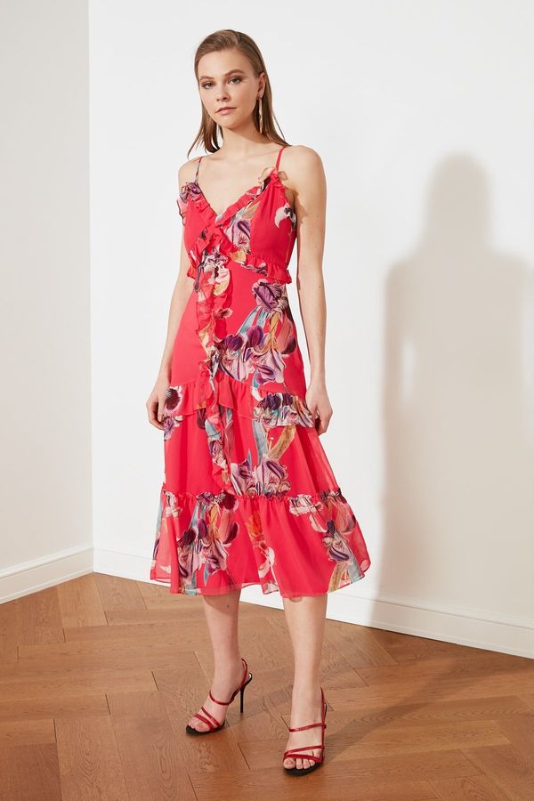 Trendyol Trendyol многоцветна яка подробна рокля