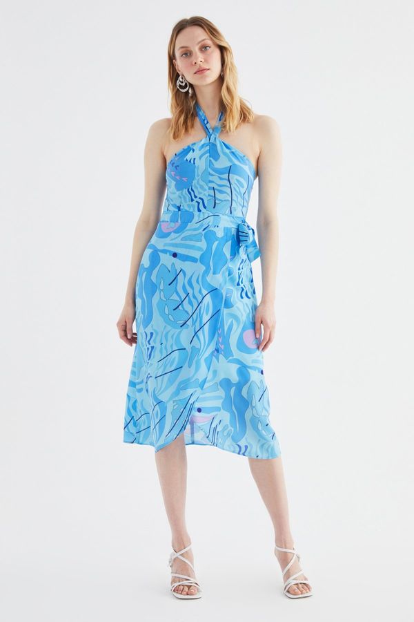 Trendyol Trendyol многоцветна яка подробна рокля