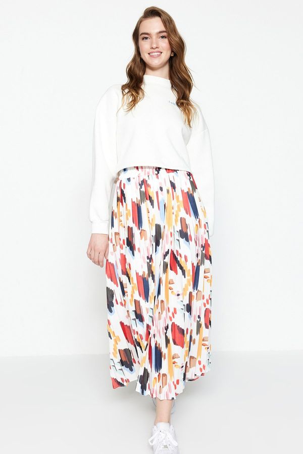 Trendyol Trendyol Multi-colored Wide Pleated Skirt With An Elastic Waist.