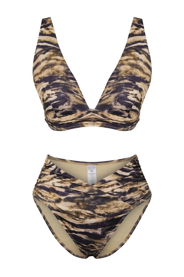Trendyol Trendyol Multicolored Animal Bralette Normal Waist Bikini Set