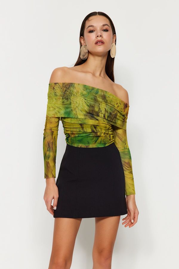 Trendyol Trendyol Multicolored Patterned Tulle Blouse