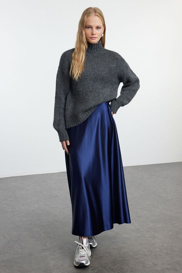 Trendyol Trendyol Navy Blue A Line/Flare Cut Midi Skirt