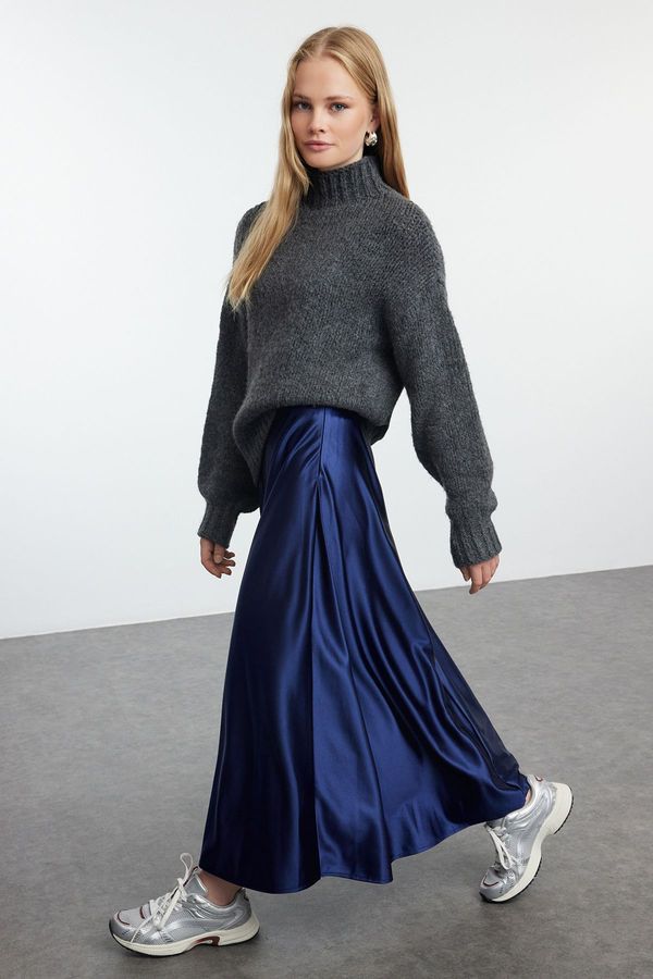 Trendyol Trendyol Navy Blue A Line/Flare Cut Midi Skirt