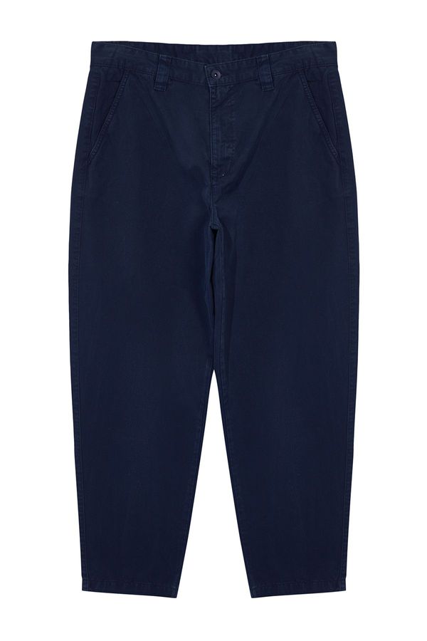 Trendyol Trendyol Navy Blue Balloon Fit Cotton Gabardine Woven Trousers