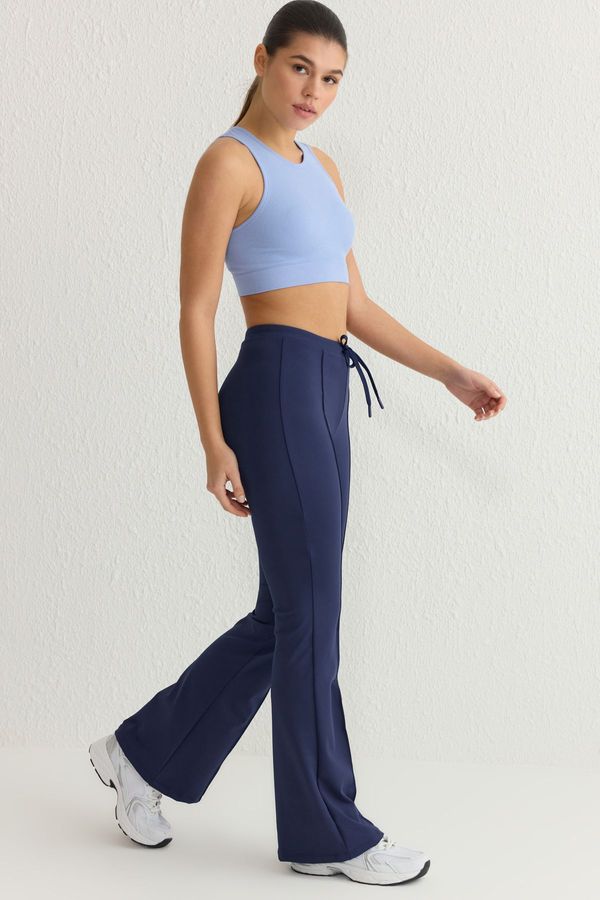 Trendyol Trendyol Navy Blue Plain Diver/Scuba Sportswear Sweatpants