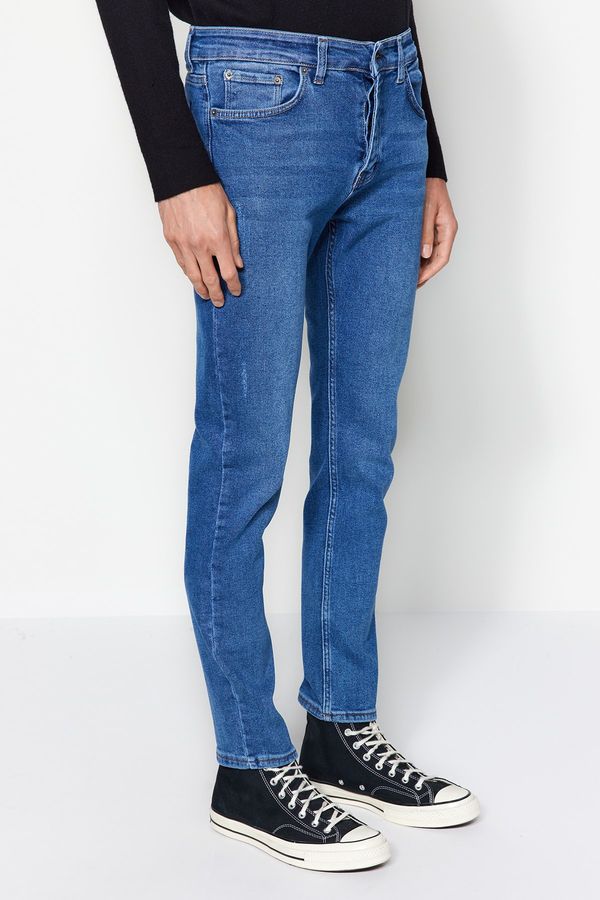 Trendyol Trendyol Navy Blue Slim fit Rake Destroyed Jeans Jeans