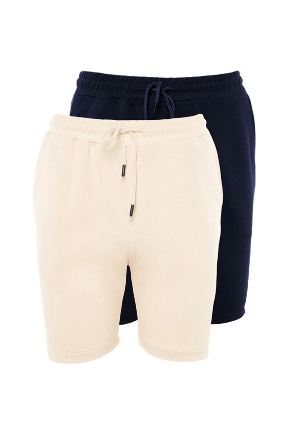 Trendyol Trendyol Navy Blue-Stone Basic Regular/Normal Cut 2-Pack Shorts