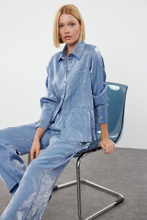 Trendyol Trendyol Navy Blue Woven Top-Bottom Set