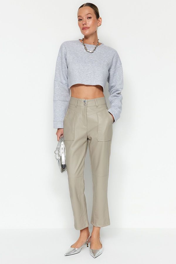 Trendyol Trendyol норка цигара тъкани изкуствена кожа панталони