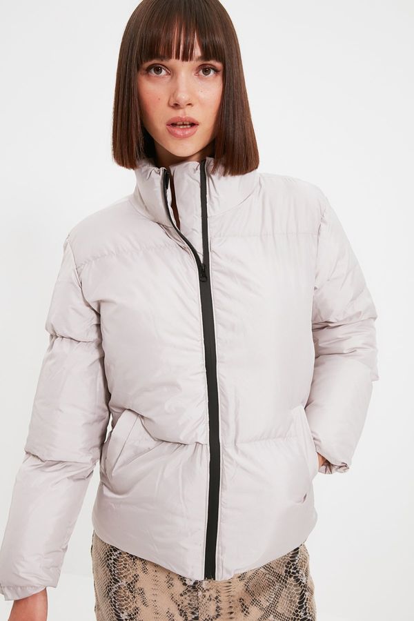 Trendyol Trendyol норка извънгабаритни изправи яка надолу яке