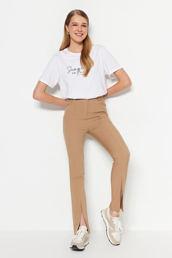 Trendyol Trendyol норка прав тъкат цепка панталони