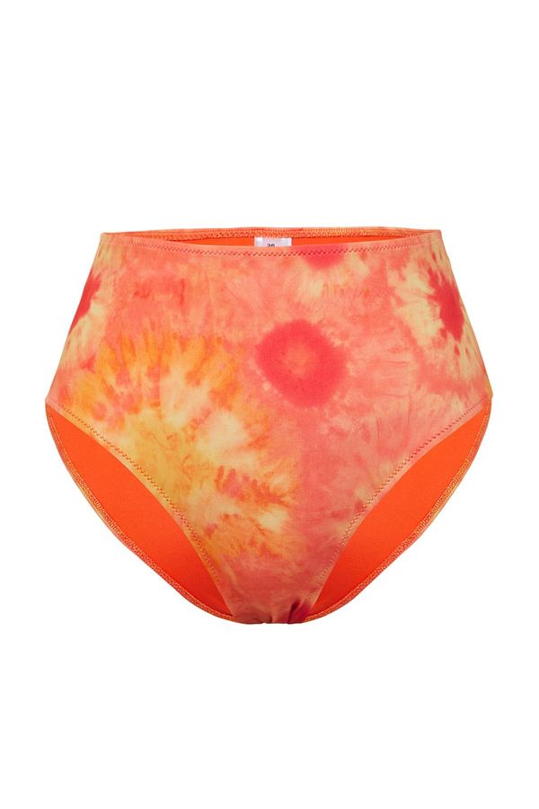 Trendyol Trendyol Orange-Multicolored Animal Panties Diver/Scuba High Waist Bikini Bottoms
