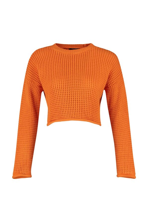 Trendyol Trendyol оранжево изрязване трикотаж пуловер