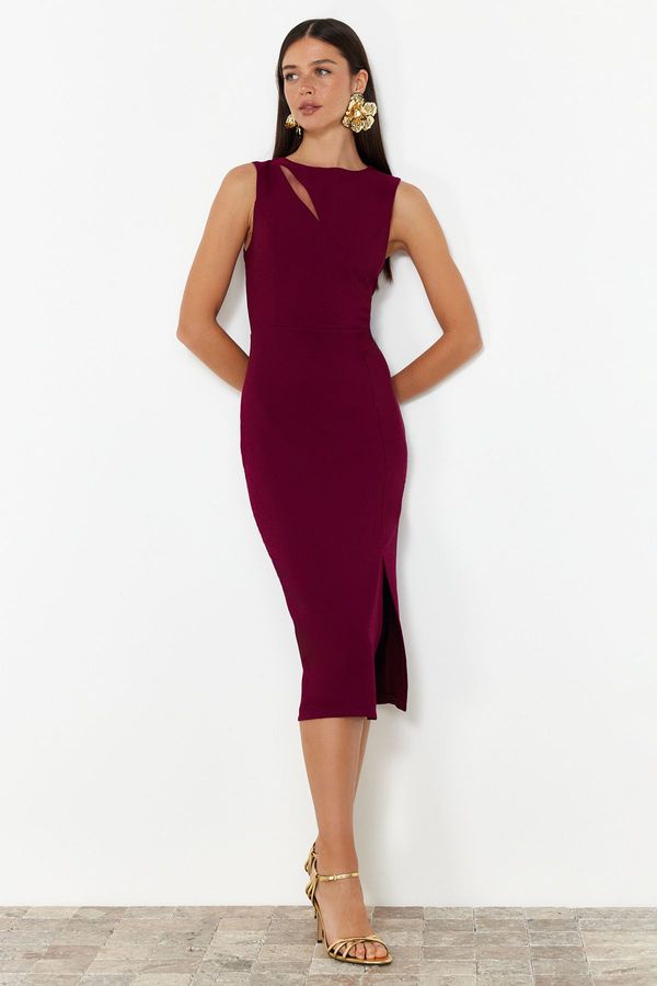 Trendyol Trendyol Plum Window/Cut Out Detailed Woven Dress