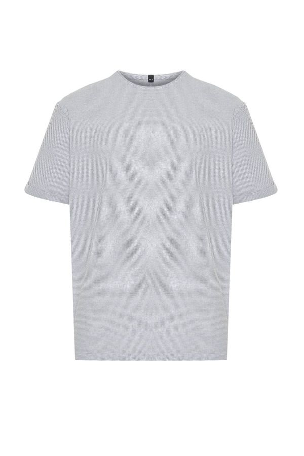 Trendyol Trendyol Plus Size White Regular/Normal Cut Texture T-shirt