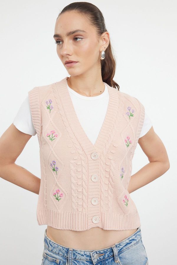 Trendyol Trendyol Powder Embroidery Detailed Knitwear Vest