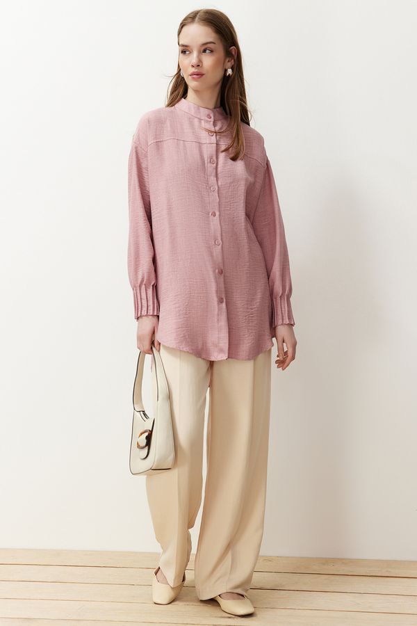 Trendyol Trendyol Powder Linen Aerobin Oversize Woven Shirt