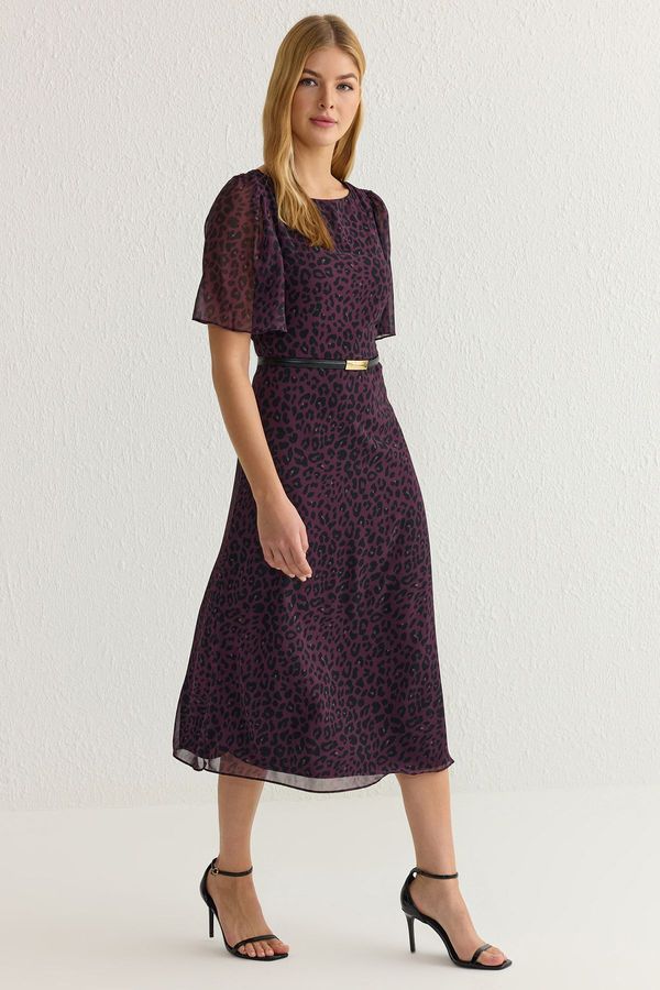 Trendyol Trendyol Purple Animal Midi Woven Dress